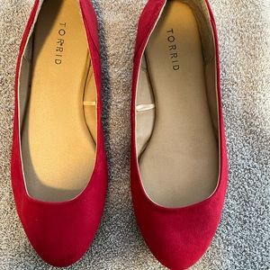 Torrid  Suede Red Ballet Flats